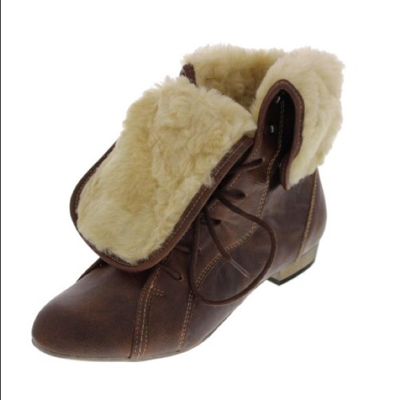 Steve Madden Blizardd Faux Fur Lace-Up Cognac Boot