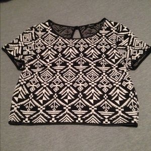 Black and white crop top