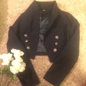 Navy blue cropped blazer