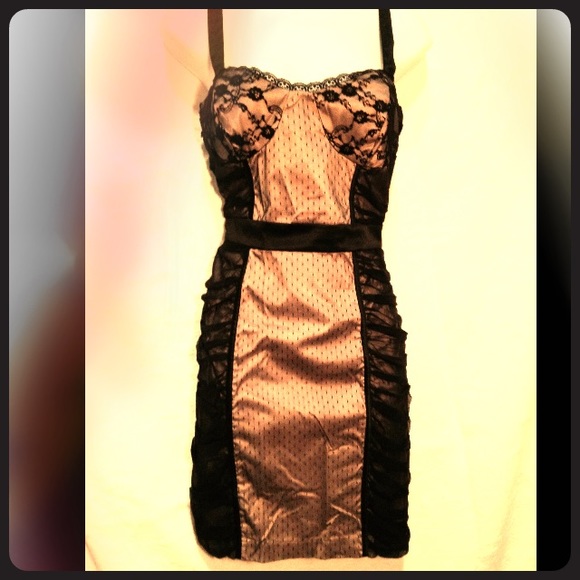 Lace dress with nude lining. Used x1