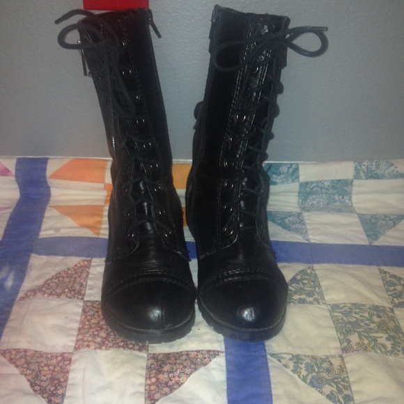 Black combat boots