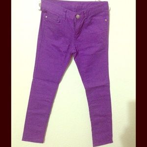 purple skinny jeans