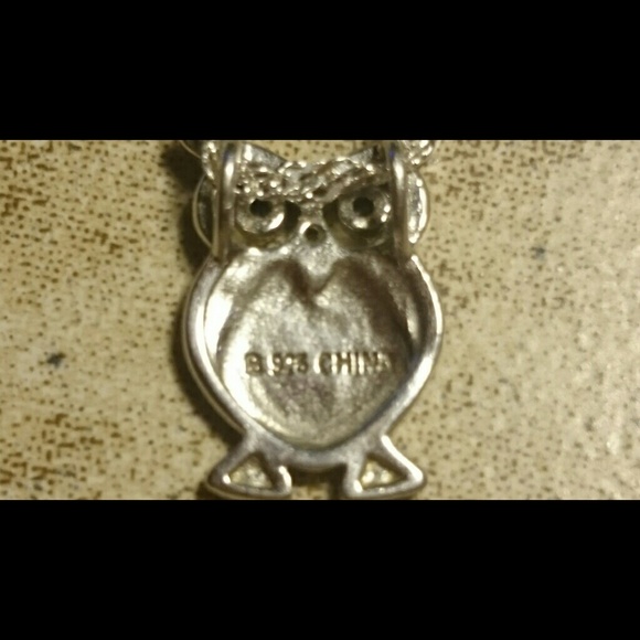 DIAMOND ACCENTED BLACK ONYX .925 OWL PENDANT - Picture 4 of 4