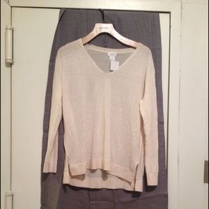 A Club Monaco peach 100 Cashmere sweater