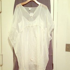 Club Monaco, white silk summer dress with tags.