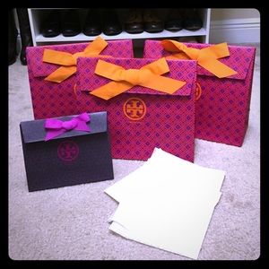 Brand new never used Tory Burch gift bags!