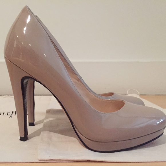 Cole Haan Patent Leather Platform Pumps - Nude