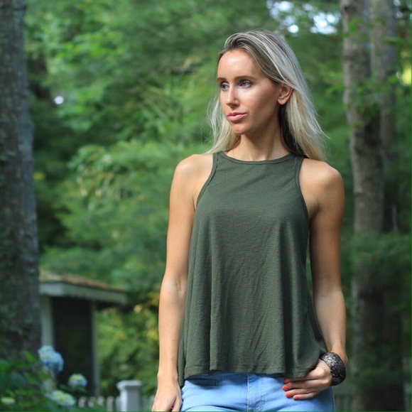 ️SOLD OUT Free People Hunter Green Tank Top - Picture 2 of 4