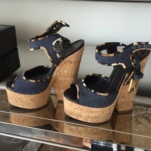 Giuseppe zanotti denim wedges