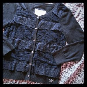 Gilly Hicks Lace Navy Sweater