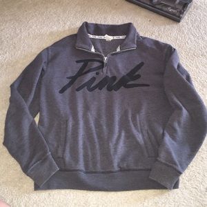 Grey PINK Vs half zip