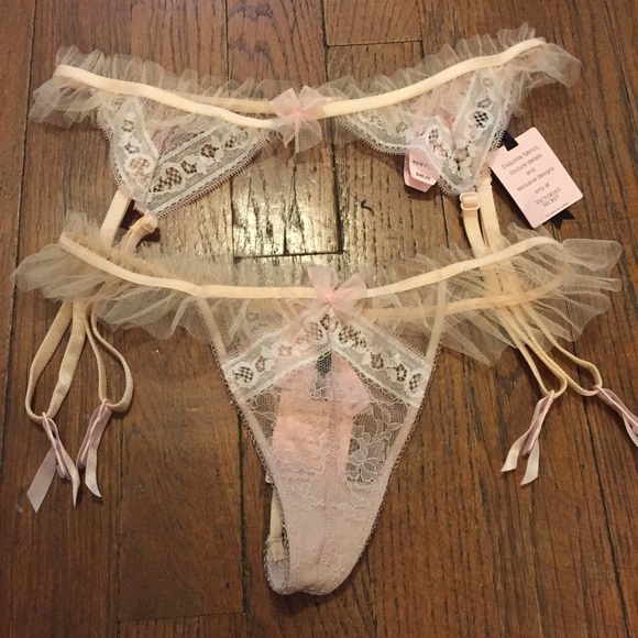 Victoria's Secret Other - VS Designer tulle/lace Patel garter/panty set!