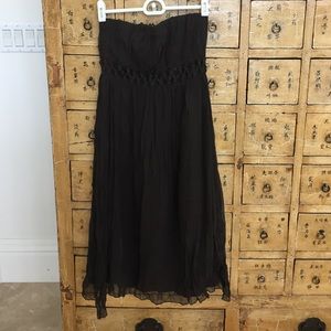 Chocolate brown strapless dress