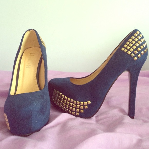 NEW Navy Spiked Heels