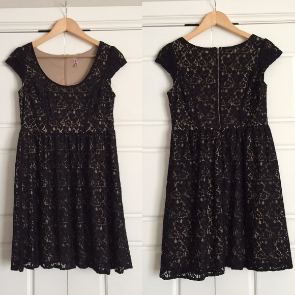 Black & nude lace dress
