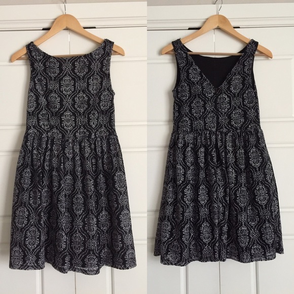 Black and white dress with full skirt style