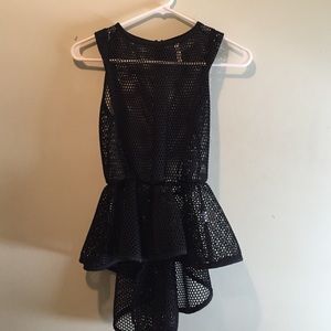 Black Fish Net Sleeveless Top
