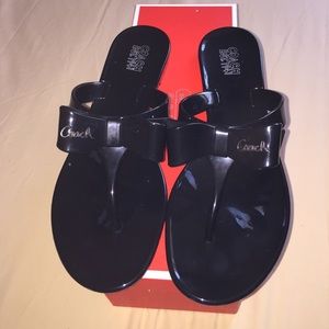 Coach Black Bow Sandal
