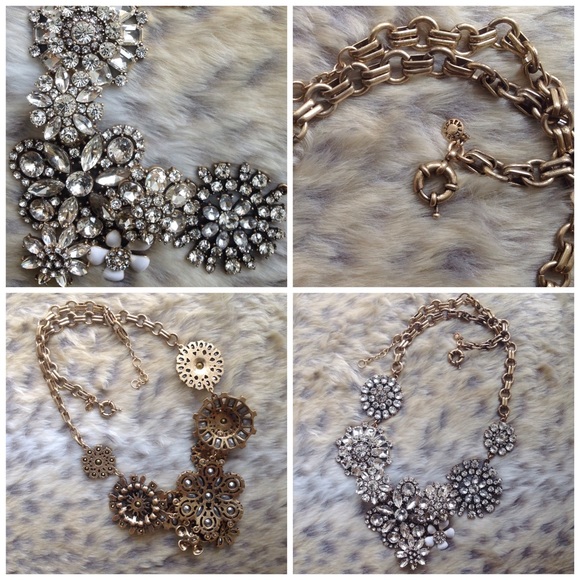 Crystal Flower Statement Necklace - Picture 2 of 3