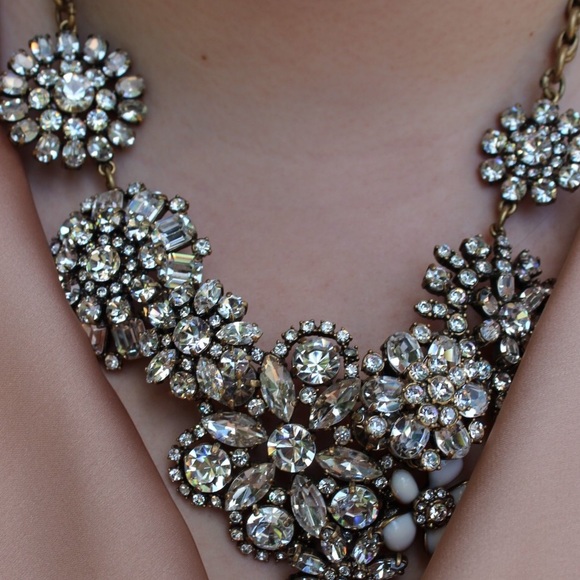 Crystal Flower Statement Necklace - Picture 3 of 3