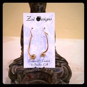 PRICE DROP! Gold Tone Drop Earrings Swirl