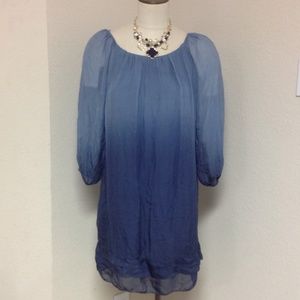 NWT PURE SILK blue lined Dress or tunic