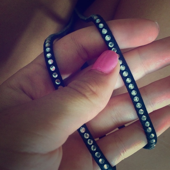 Black with rhinestone headband