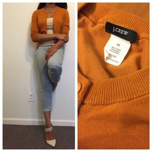 Burnt Orange 3/4 Sleeve J Crew Cardigan Sz XS