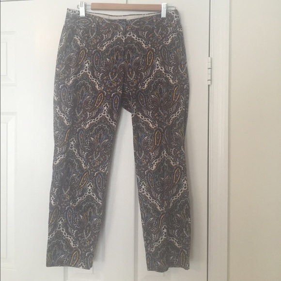 JCrew Paisley Cropped Pants