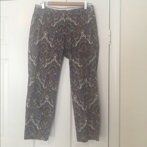 JCrew Paisley Cropped Pants