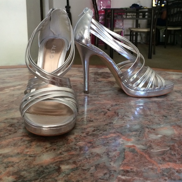 Silver high heels