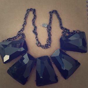 Black gem statement necklace