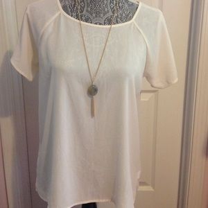 Forevor 21 white sheer short-sleeve top
