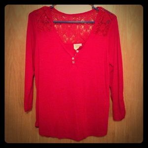 Crocheted magenta top