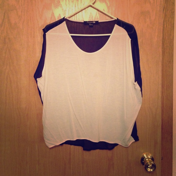Forever 21 White and Sheer back top