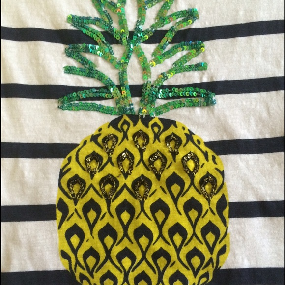 Pineapple Shirt with Navy Stripes
