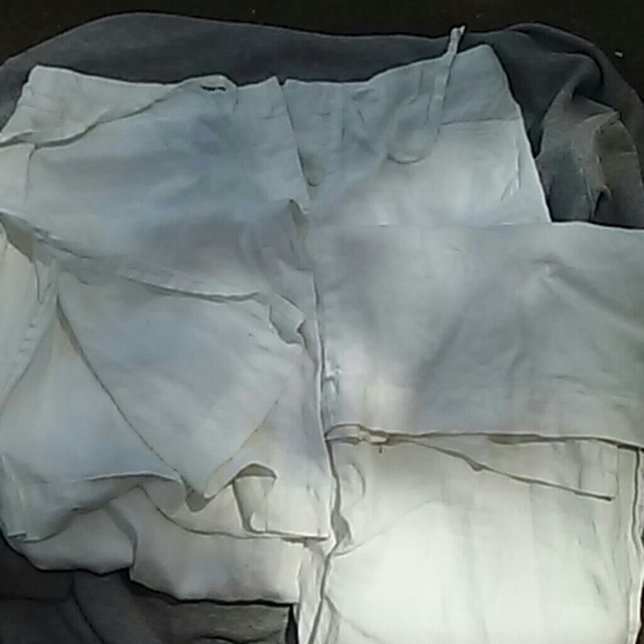 All white pj bottoms