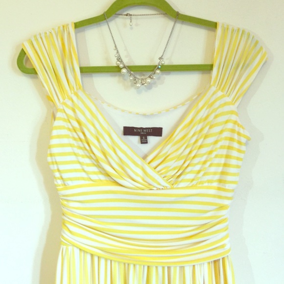 Nine West Dresses & Skirts - Nine West Yellow and White Striped Dress