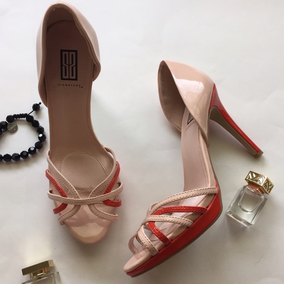 Signature Shoes - NWOT Blush Red caged open-toe Heels