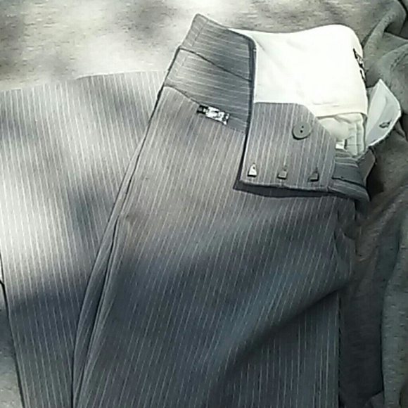 Gray pin striped dress pants
