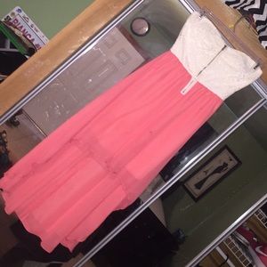Strapless high low dress👗