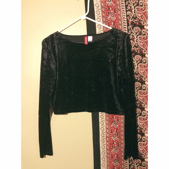 H&M Crushed Velvet Crop Top