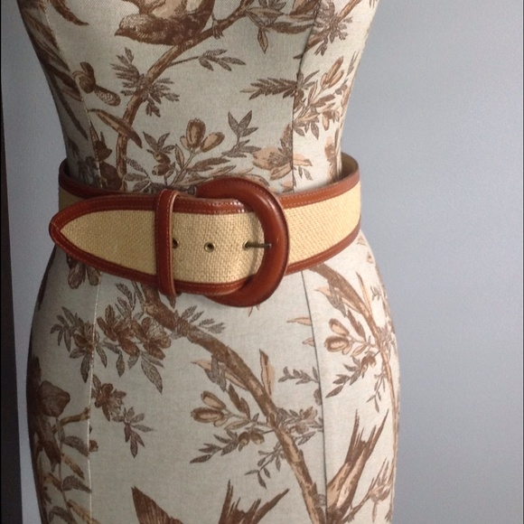 NWOT Leather and Jute contoured belt