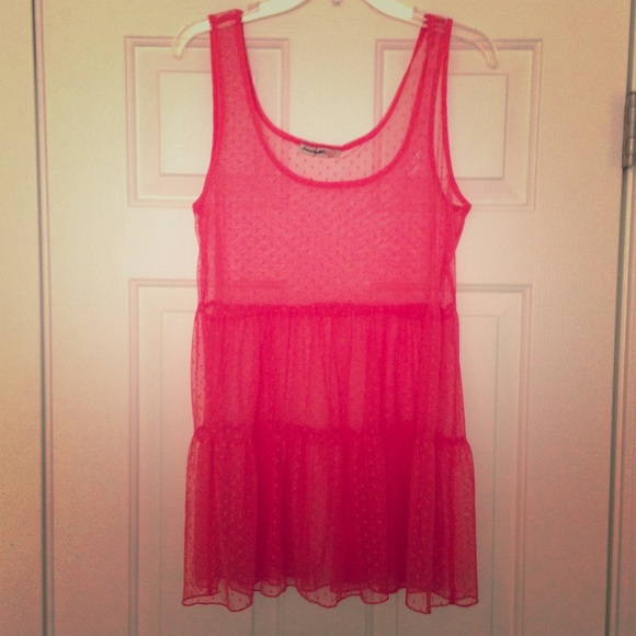 NWOT Love Squared Sheer Tunic SZ M/L.