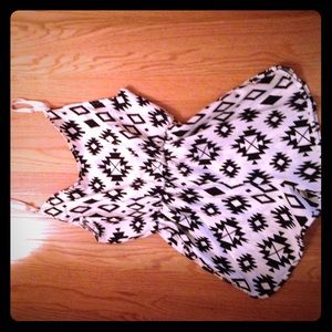 Spaghetti Strap Geometric Print Romper