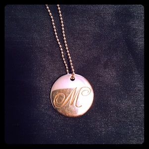 Tiffany & Co Notes Letter Round Pendant & Necklace