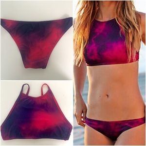 High Neck Tie Dye Bikini
