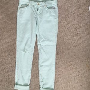 7 for All ManKind Blue Aqua Stretch Rip Jeans 29