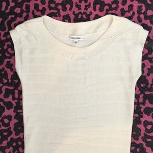 Calvin Klein cream tiger stripe knit dress