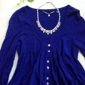 {Anthro} Royal blue draped cardigan
